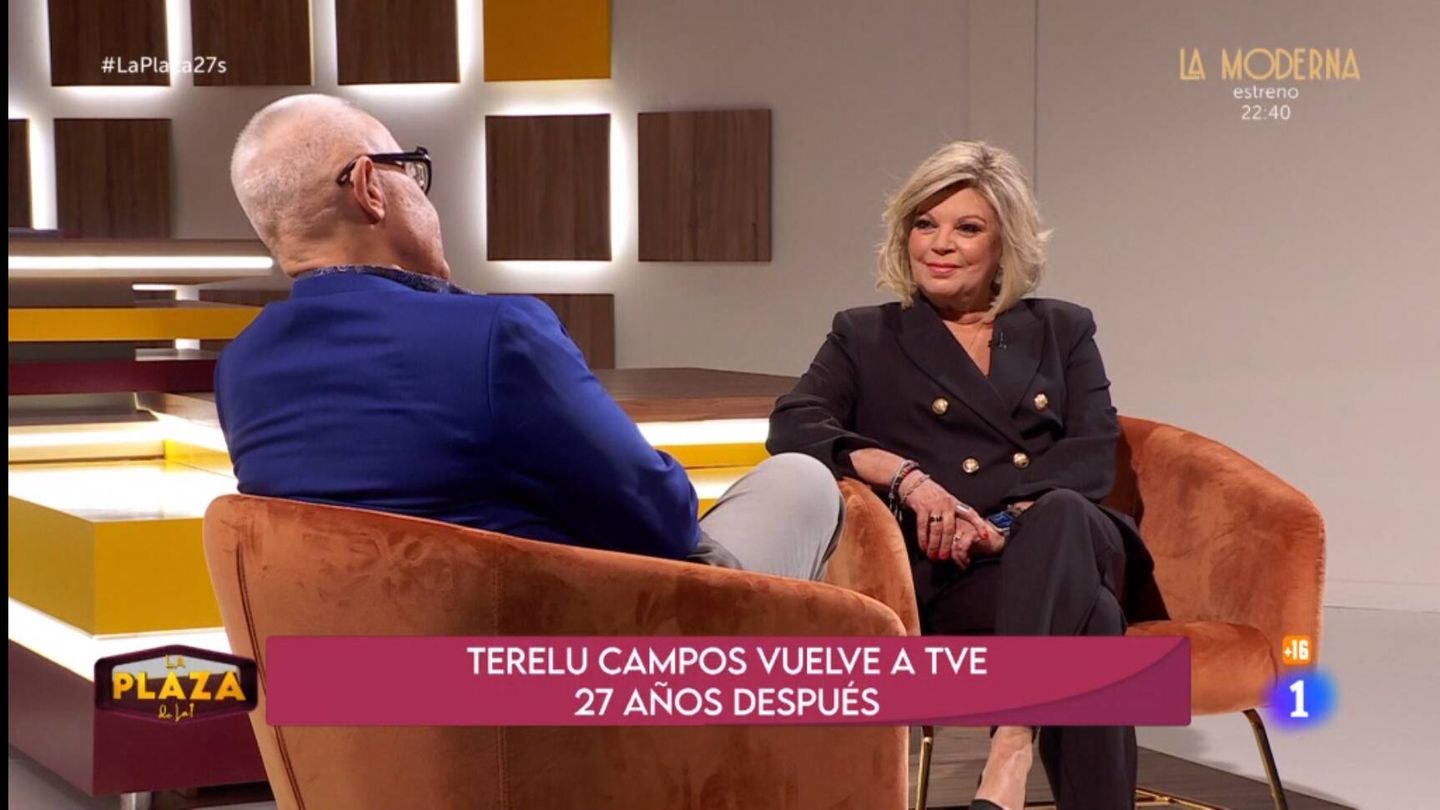 Jordi González y Terelu Campos en 'La plaza'. (TVE)