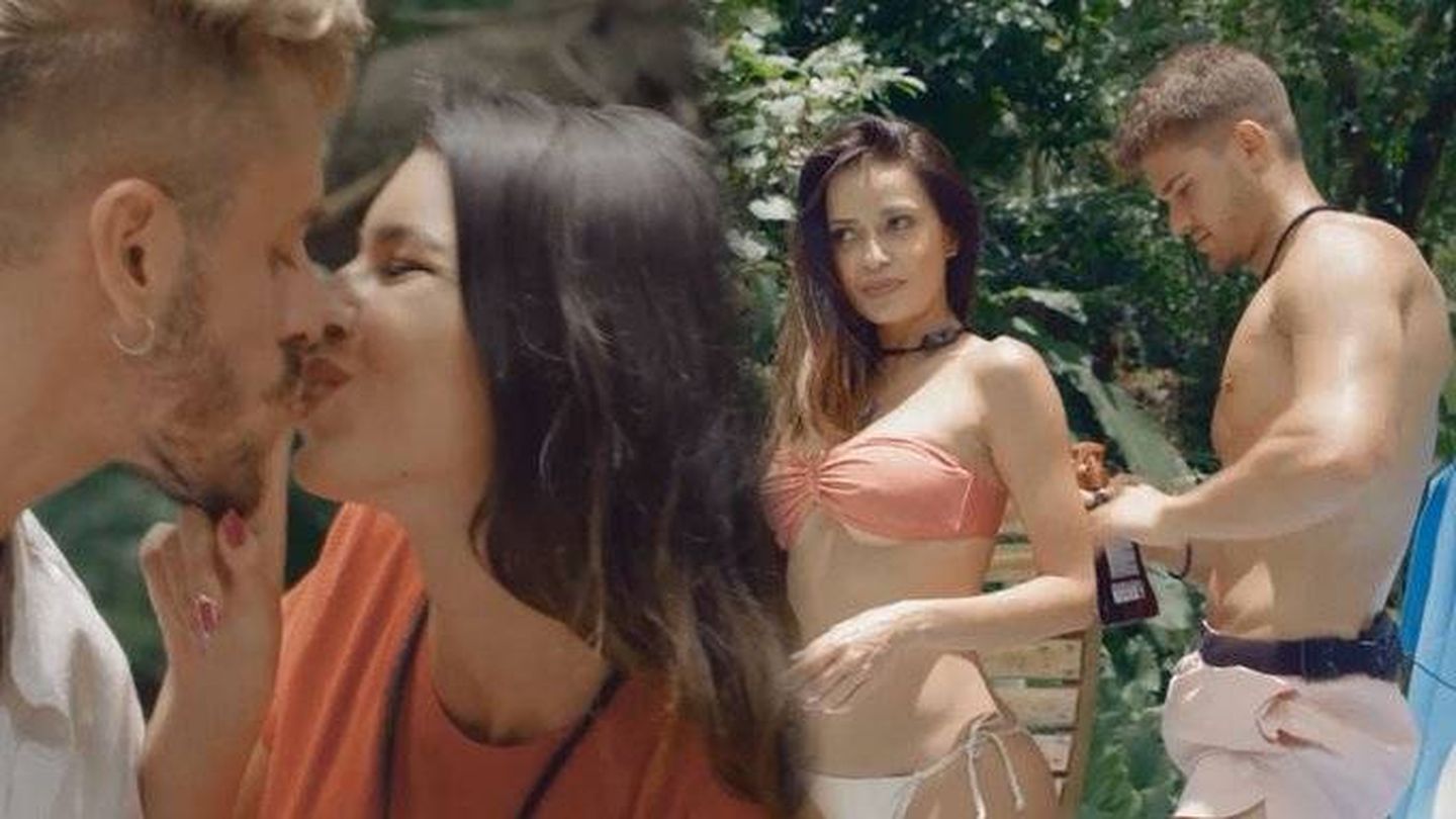 El 'beso' de Andrea y Óscar en 'La isla de las tentaciones'. (Telecinco)