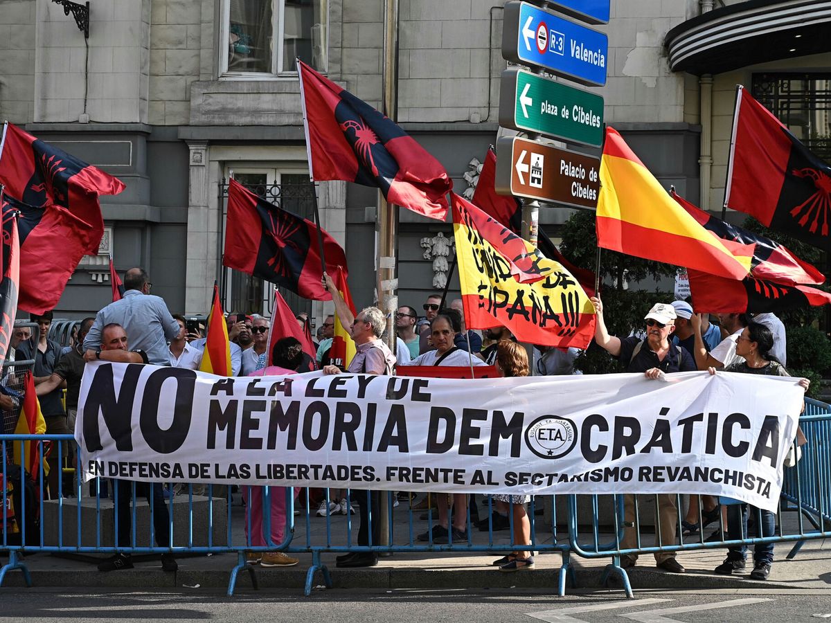 Foto: Protestas por la nueva Ley de Memoria Democrática. (EFE/Fernando Villar)