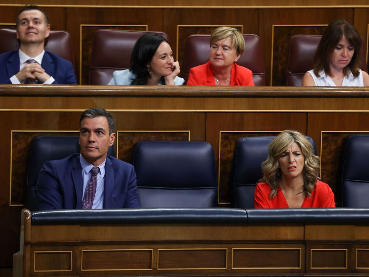 Foto: Sánchez y Díaz, en el Congreso. (EFE/Kiko Huesca)