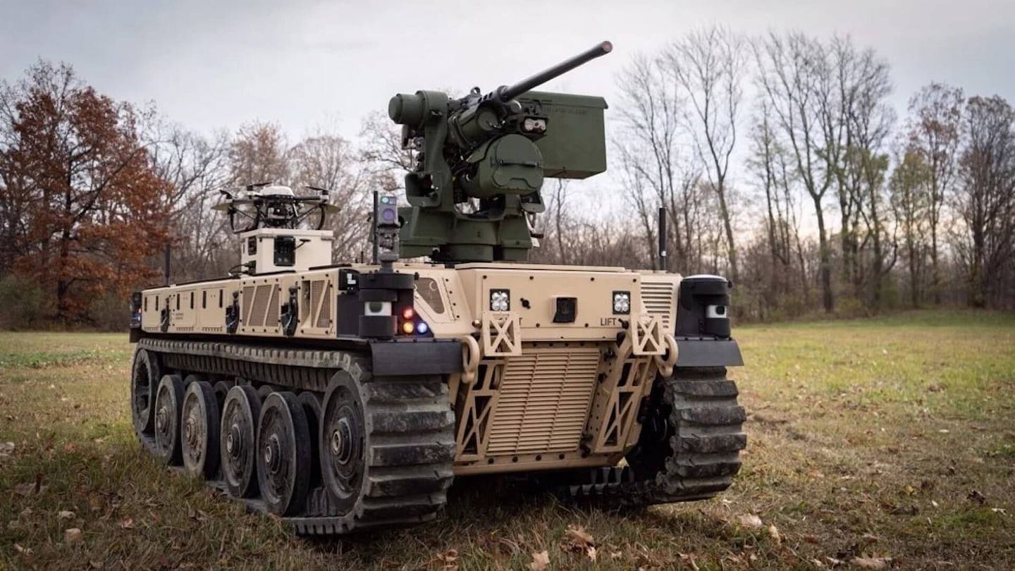 Uno de los nuevos robots antitanque americanos con inteligencia artificial. (US Army)