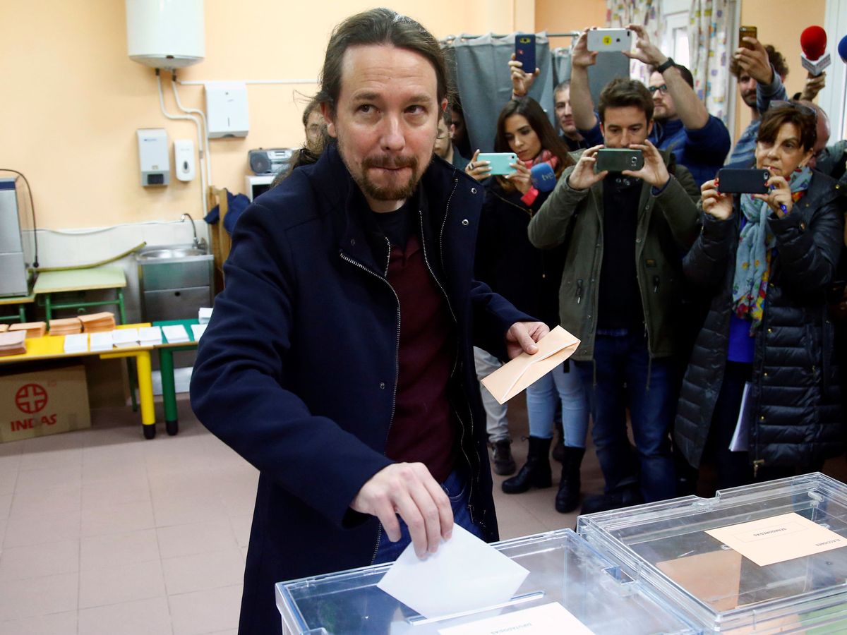 Foto: Pablo Iglesias votando. (Reuters)