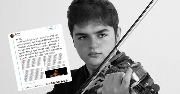 Foto: El joven violinista ha puesto en marcha un 'crowdfunding' para financiar sus estudios. (MJ Carmona)