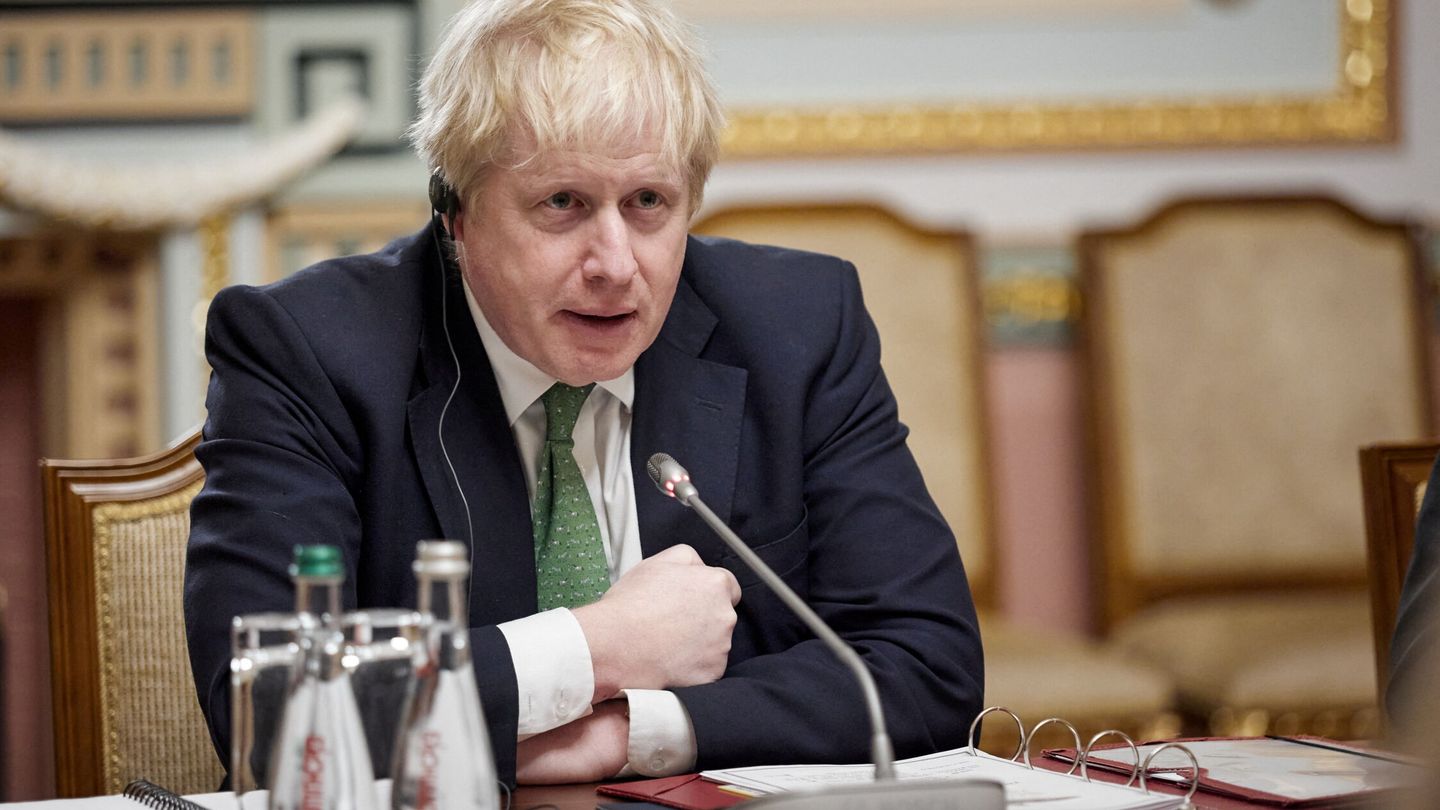 El primer ministro del Reino Unido, Boris Johnson en su visita a Ucrania (Reuters/Ukrainian Presidential Press Service)