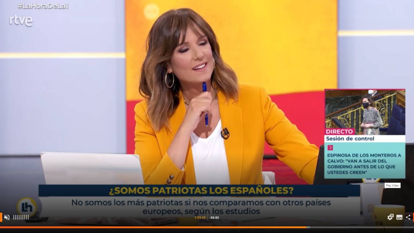 El maquillaje de ojos de Mónica López también se ha ido transformando en estos meses. (TVE)