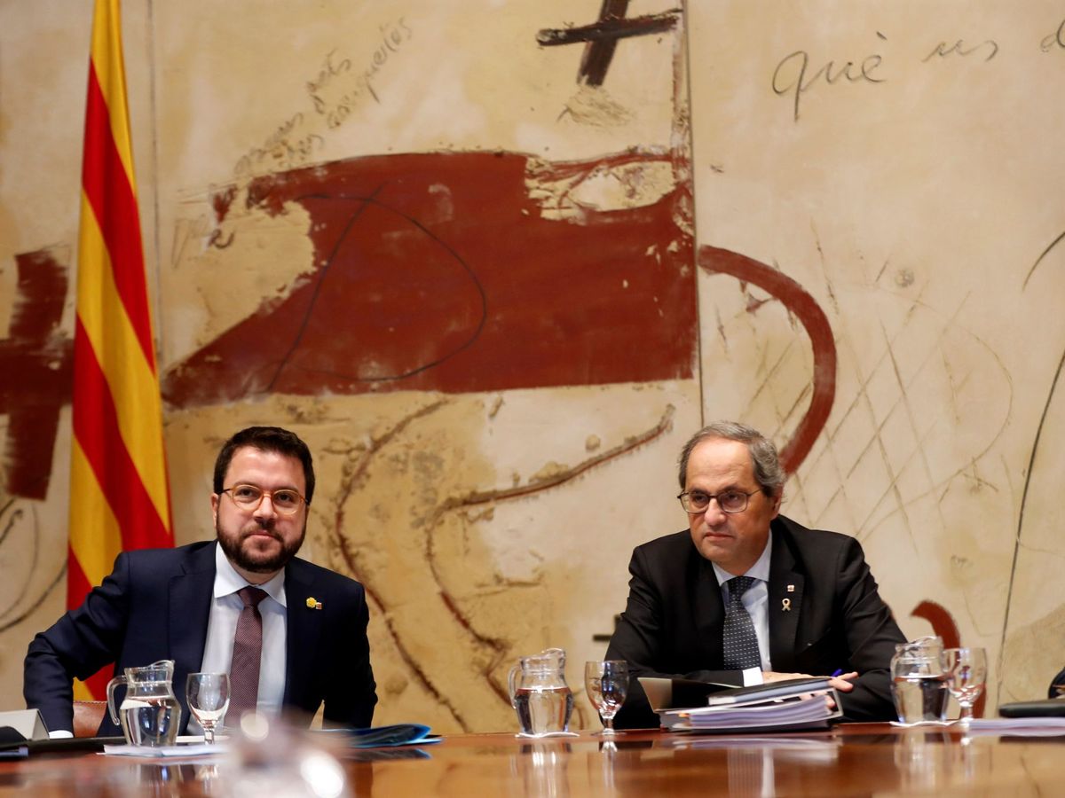Foto: El presidente de la Generalitat, Quim Torra, junto a su vicepresidente, Pere Aragonès. (EFE)