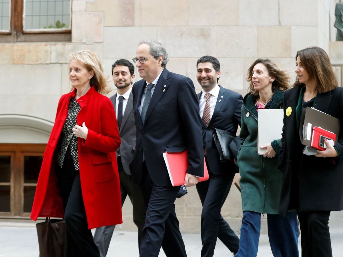 Foto: El presidente Quim Torra y los consejeros de la Generalitat de Cataluña son los altos cargos autonómicos con los sueldos más elevados. (EFE)