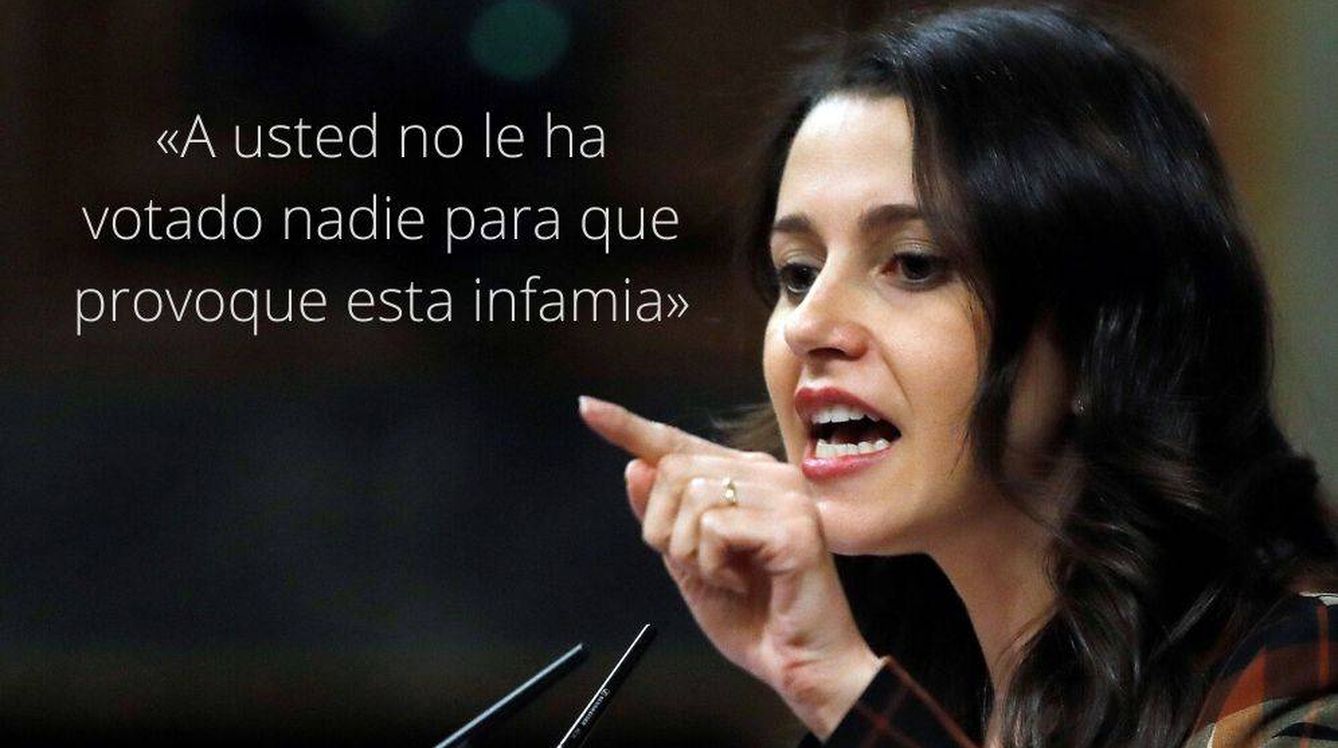 Frase de Inés Arrimadas durante la sesión de investidura. (EC)
