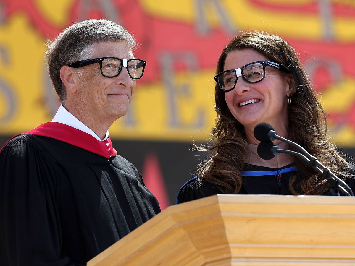 Foto:  Bill y Melinda Gates, dando un discurso. (Getty)