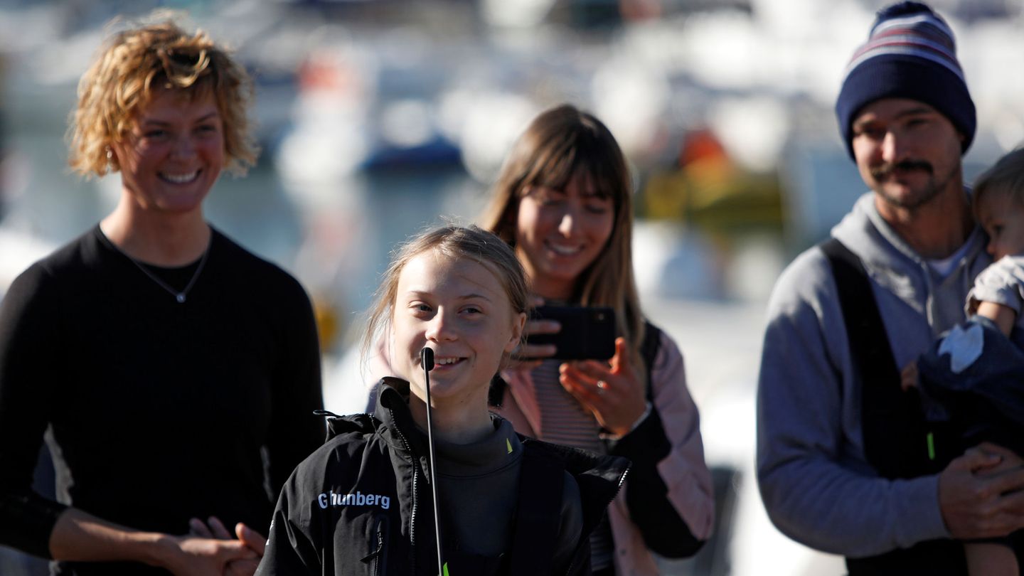 Greta Thunberg habla a su llegada a Lisboa (Reuters)