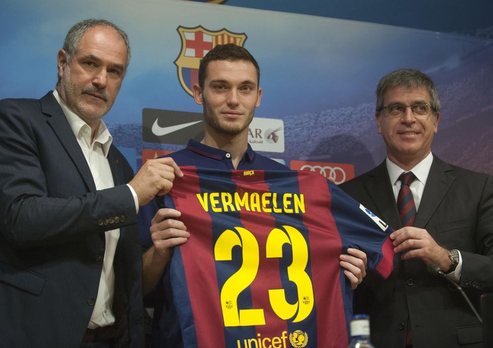 Foto: Zubizarreta, Vermaelen y Jordi Mestre, vicepresidente deportivo del Barcelona.
