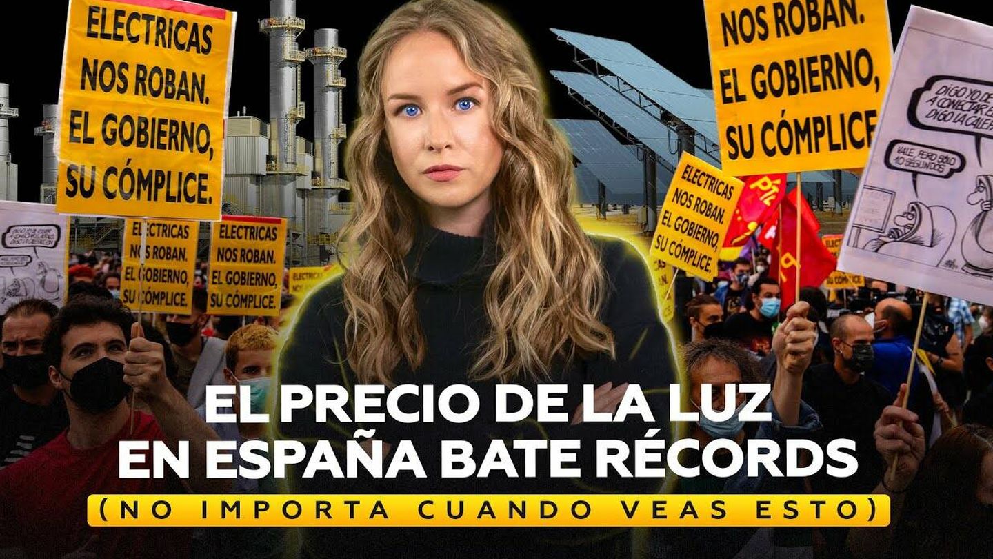 Imagen promocional de uno de los dos vídeos que la subdirectora de RT en Español Inna Afinogenova dedicó a los altos precios de la energía en la UE