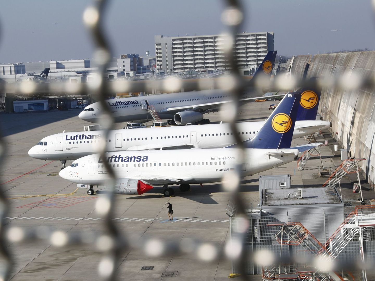 Aviones de Lufthansa en la pista del aeropuerto de Frankfurt, el 17 de marzo de 2016 (Reuters)