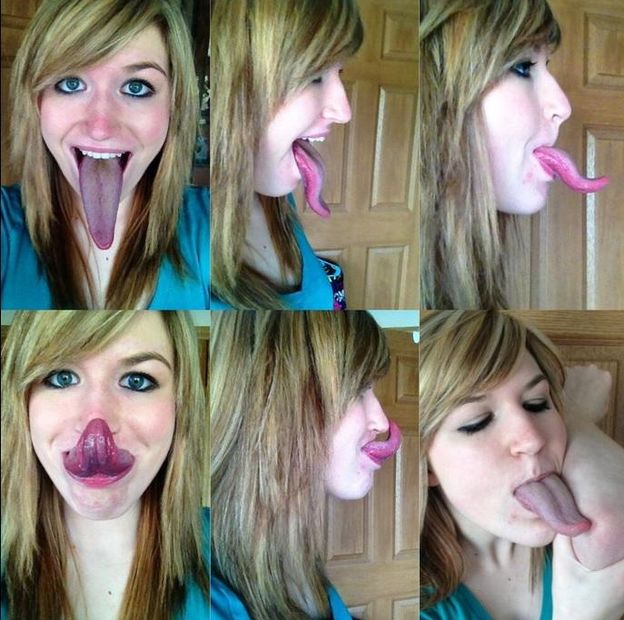 Foto: Adrianne Lewis tiene una lengua de 10 centímetros (Twitter/@LongTongueLewis)
