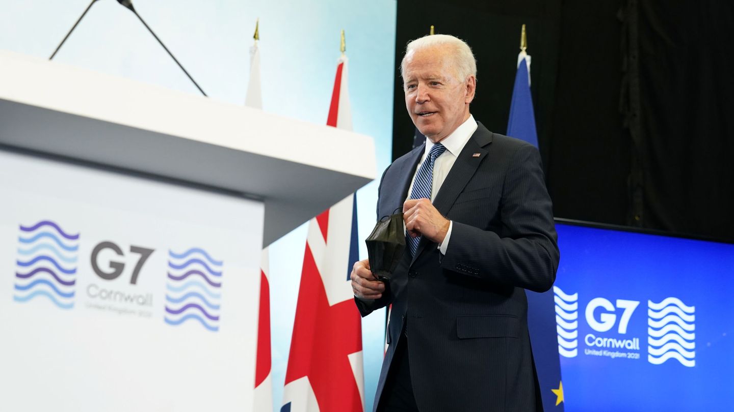El presidente de EEUU, Joe Biden, en la cumbre del G-7. (Reuters)