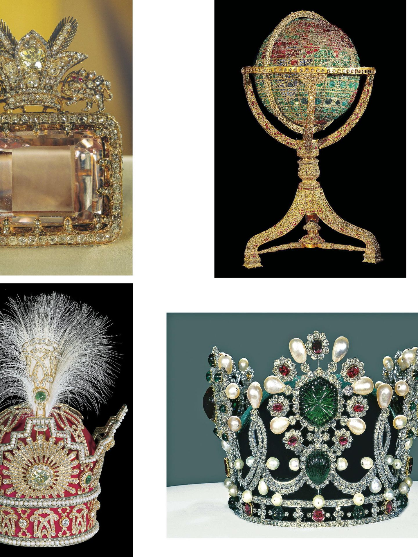 Coronas de la dinastía Pahlavi, expuestas en Teherán. (EFE)