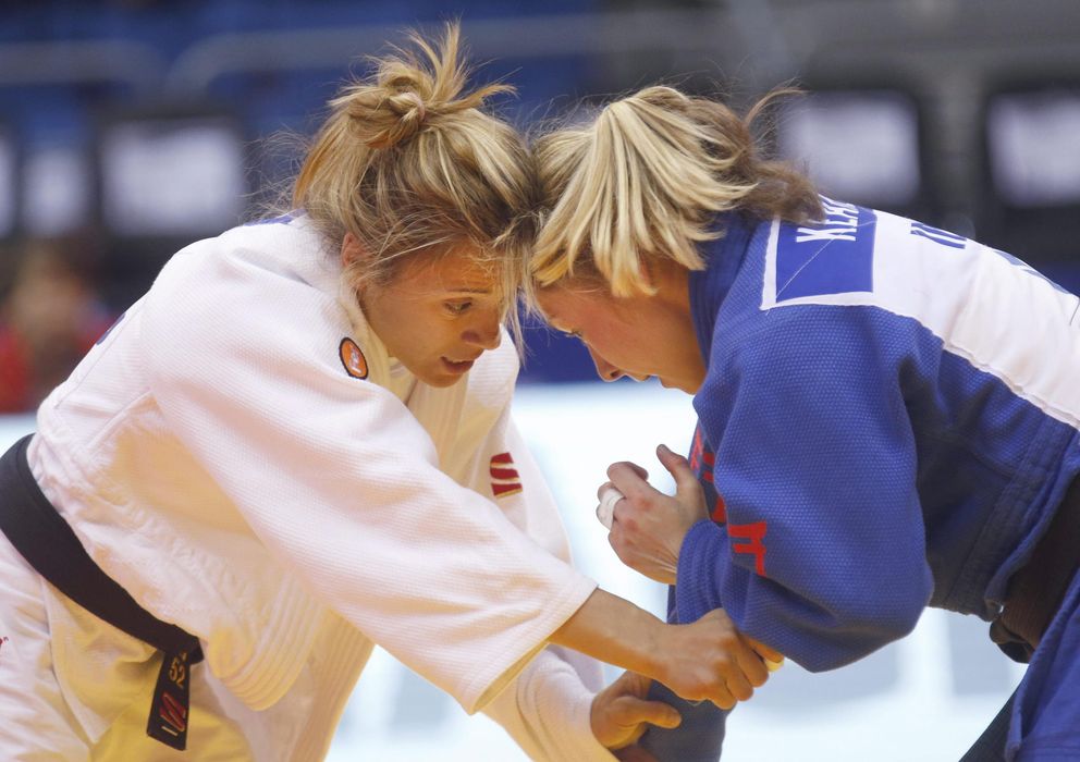 Foto: Laura Gómez en acción en los Campeonatos del Mundo de Judo (Efe).