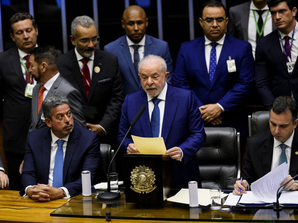 Foto: Lula, en su discurso de investidura. (Reuters/Jacqueline Lisboa)