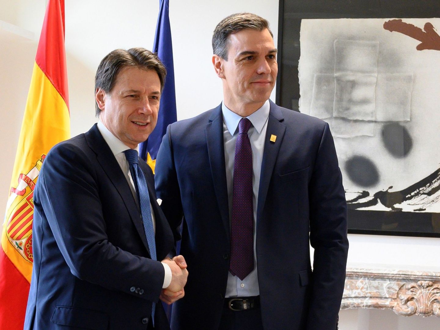 El primer ministro italiano, junto al presidente del Gobierno español. (EFE)