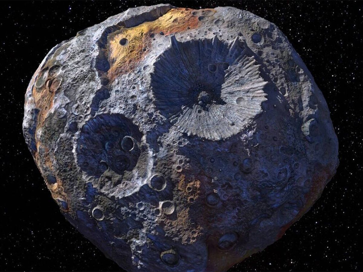 Foto: Recreación tridimensional del asteroide Psyche-16 (NASA)