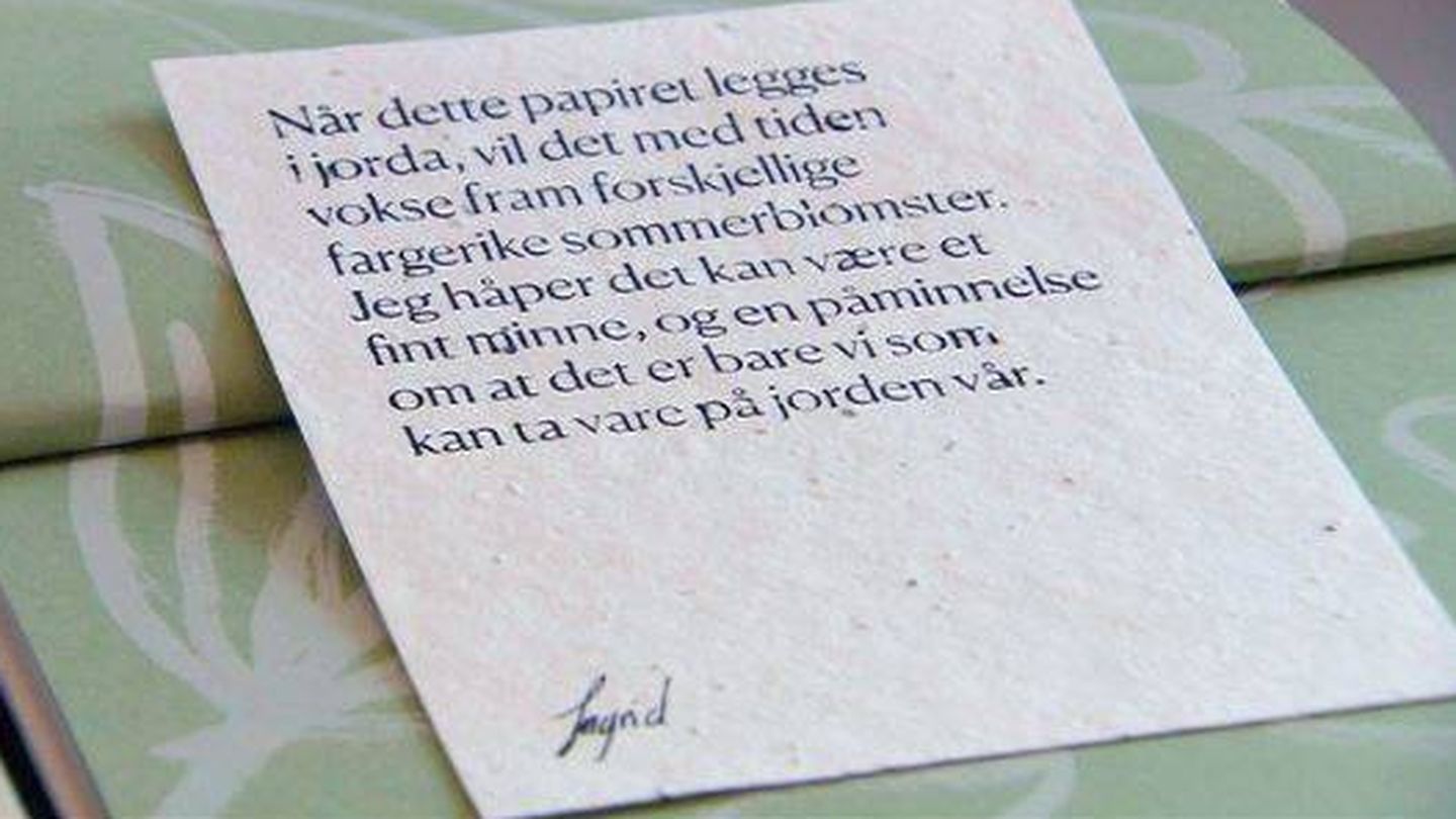 El escrito que ha dejado Ingrid de Noruega a sus invitados. (NRK)