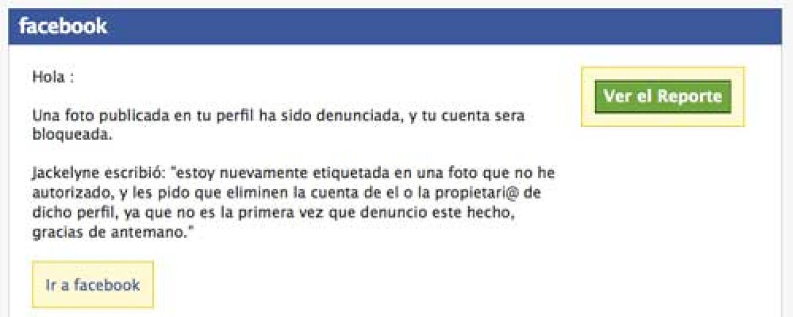 Foto: "Una foto tuya ha sido denunciada y tu cuenta será bloqueada": el malware llega a Facebook