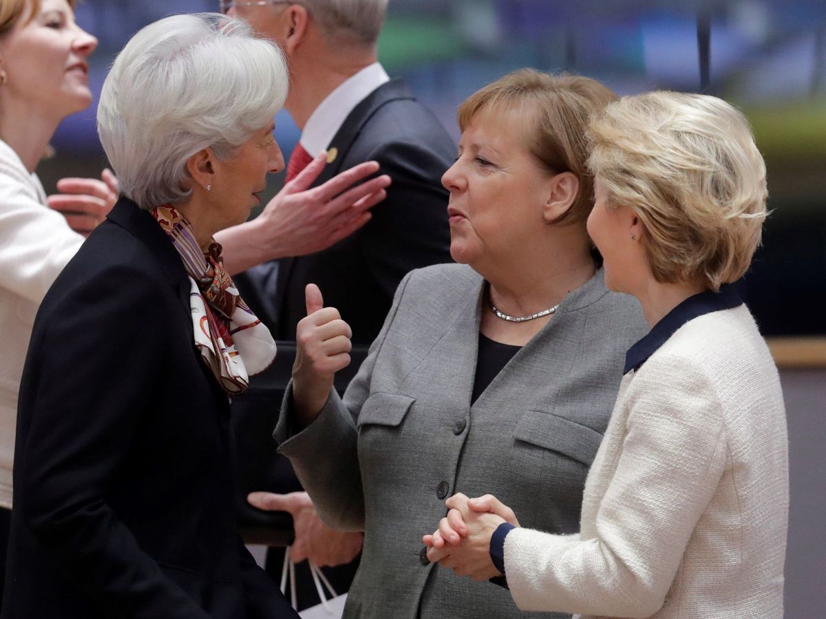 Foto: Angela Merkel, Ursula Von der Leyen y Christine Lagarde. (Reuters)