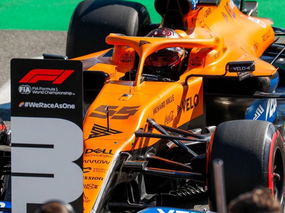 Foto: Carlos Sainz logró por segunda vez en 2020 un tercer puesto, pero esta vez en seco (Formula 1)