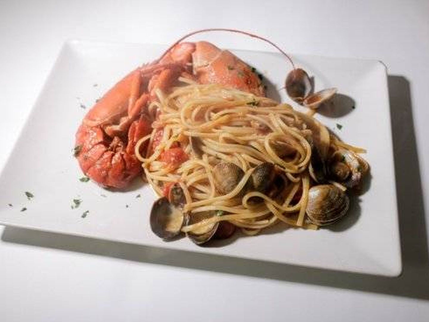 Linguine del mar, en el restaurante Piazze d'Italia. (Cortesía)