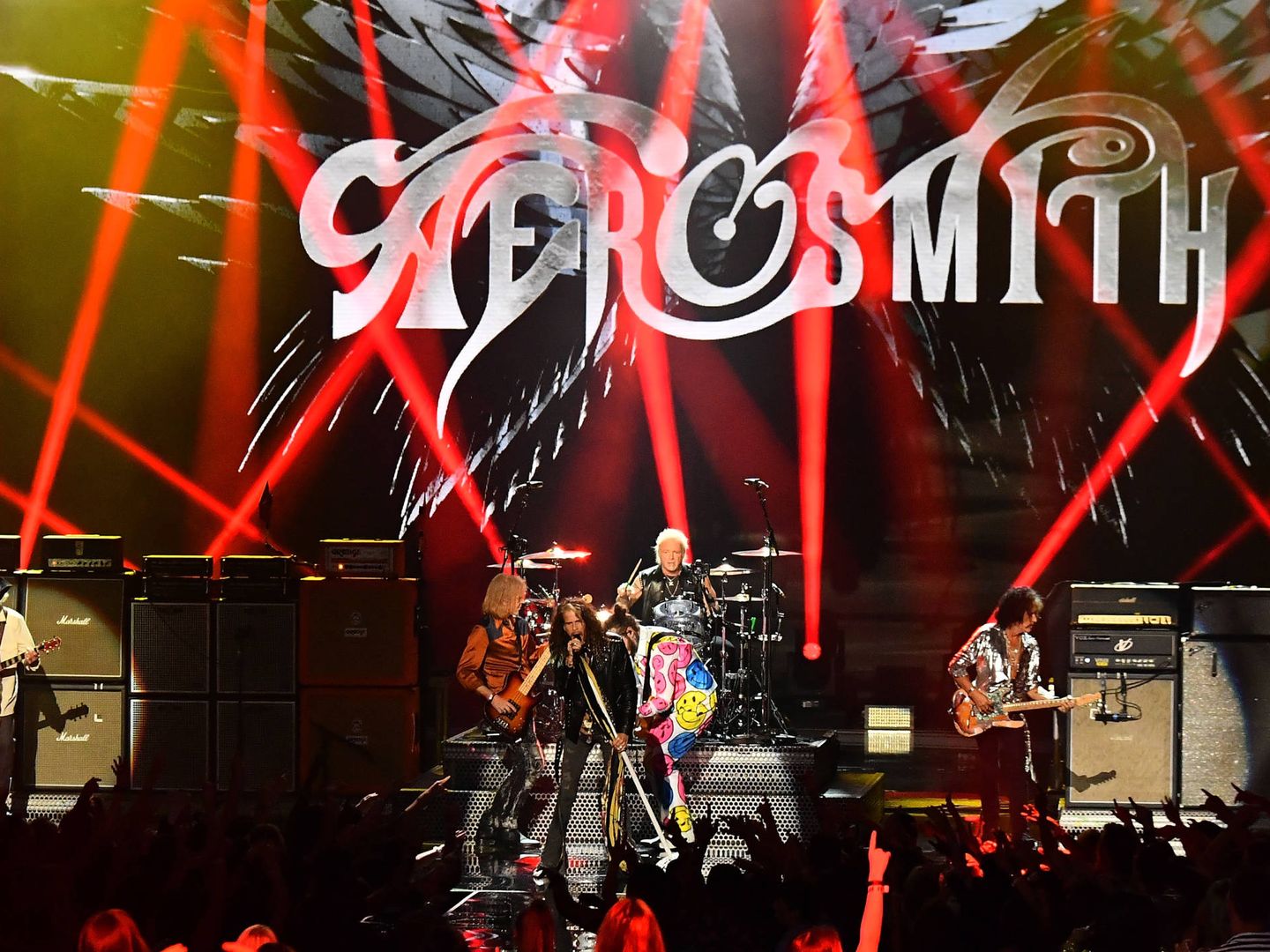 Actuación de Aerosmith. (Getty)