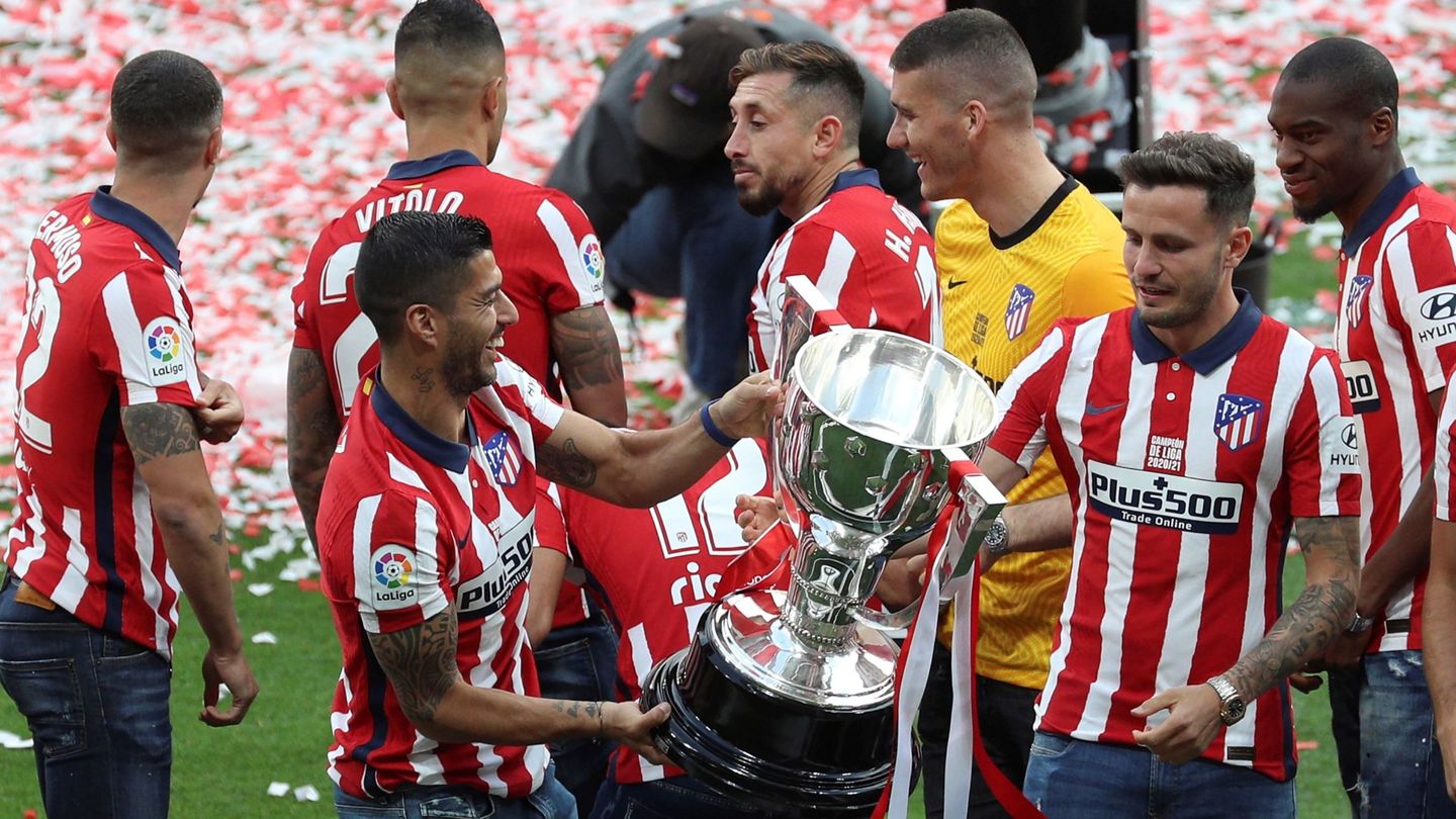 El Atlético de Madrid celebra su Liga. (EFE/Rodrigo Jiménez)