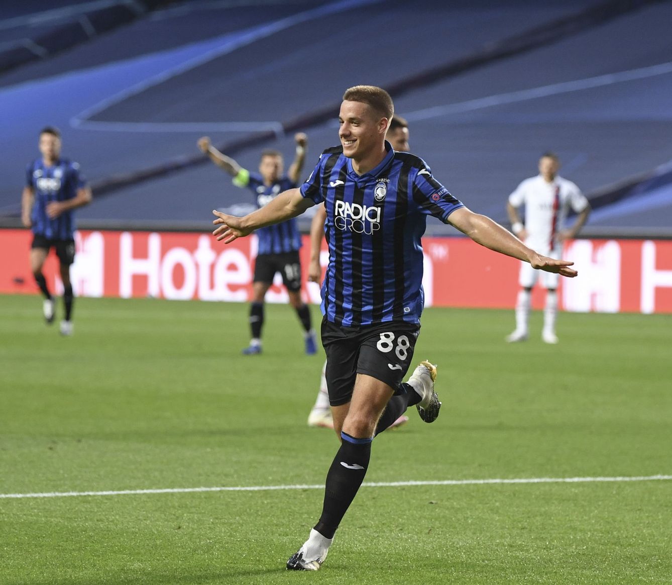Mario Pasalic celebra el gol del Atalanta (Efe).