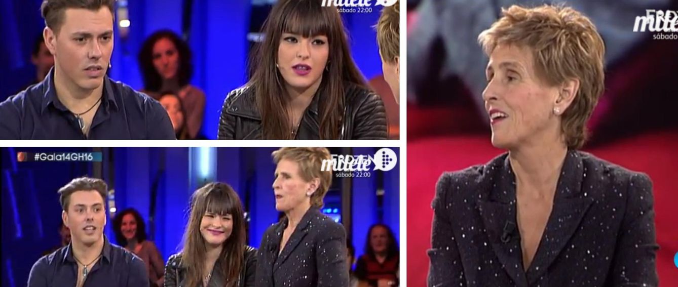 Carlos, Marta y Mercedes Milá durante la entrevista en plató