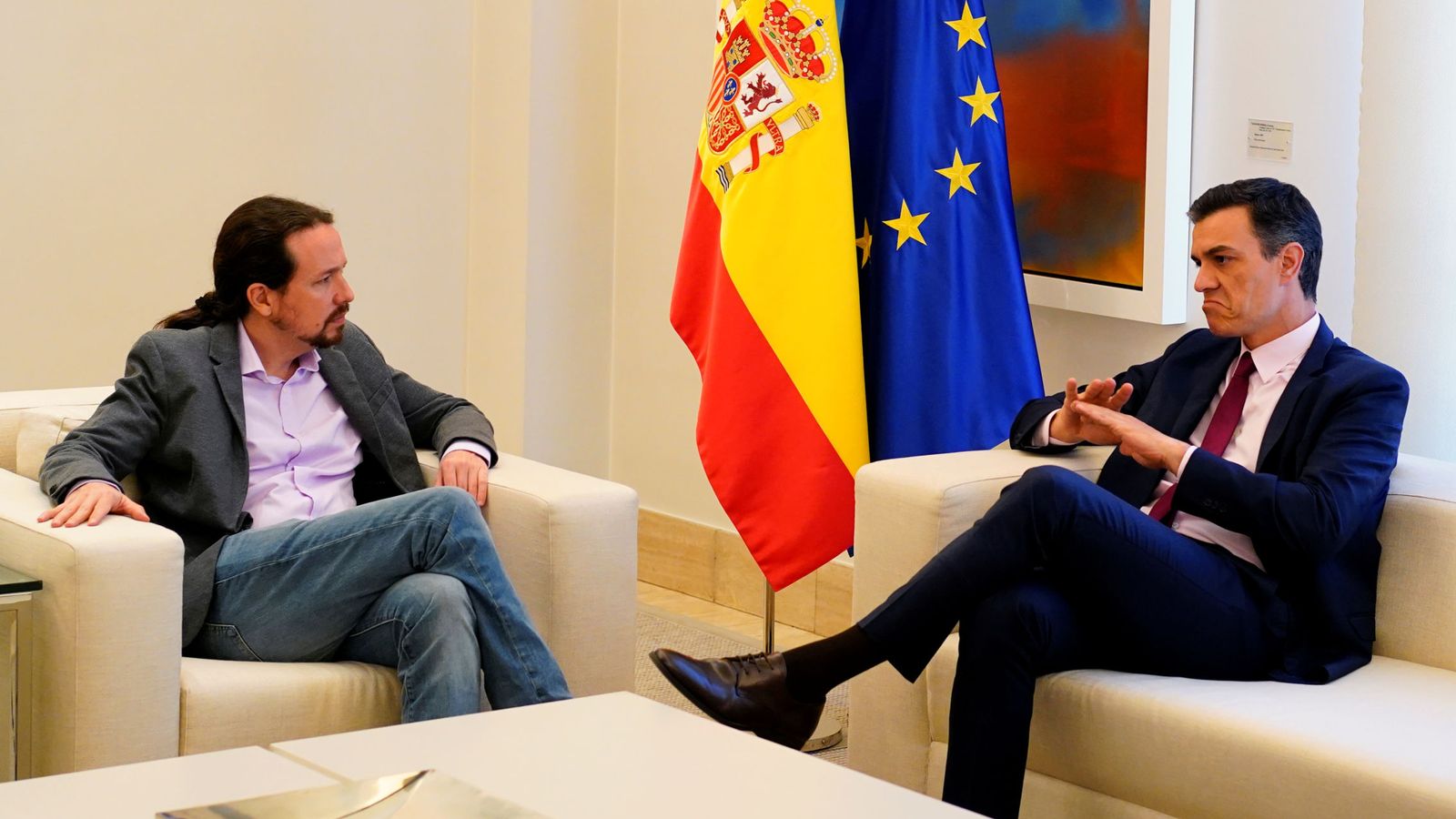 Foto: Pedro Sánchez y Pablo Iglesias, el pasado 7 de mayo en la Moncloa. (Reuters). 