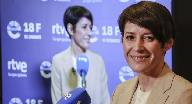 La candidata del BNG, Ana Pontón, tras el debate de RTVE de Santiago. (EFE/Lavandeira Jr.)