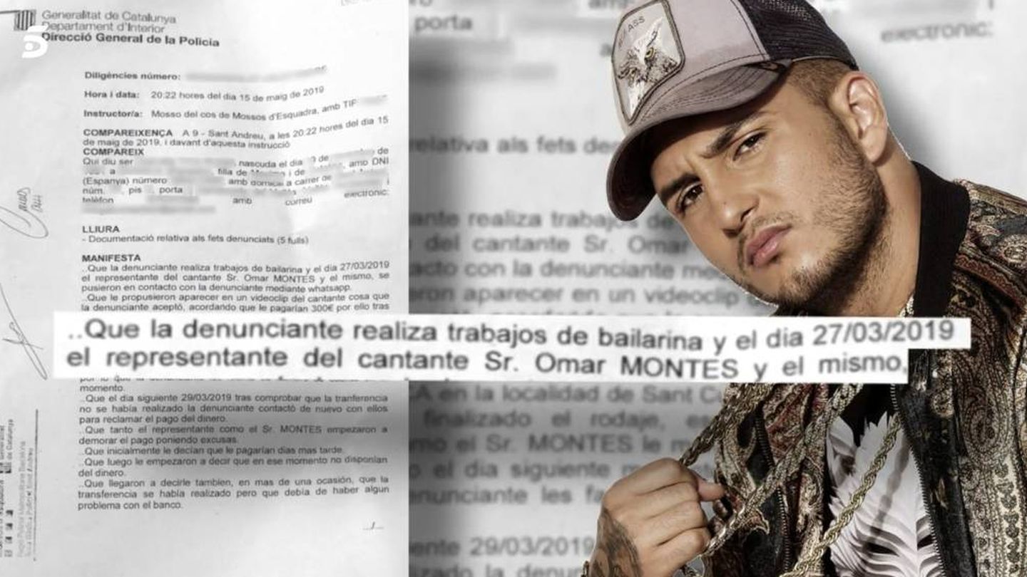 La denuncia interpuesta contra Omar Montes. (Mediaset)