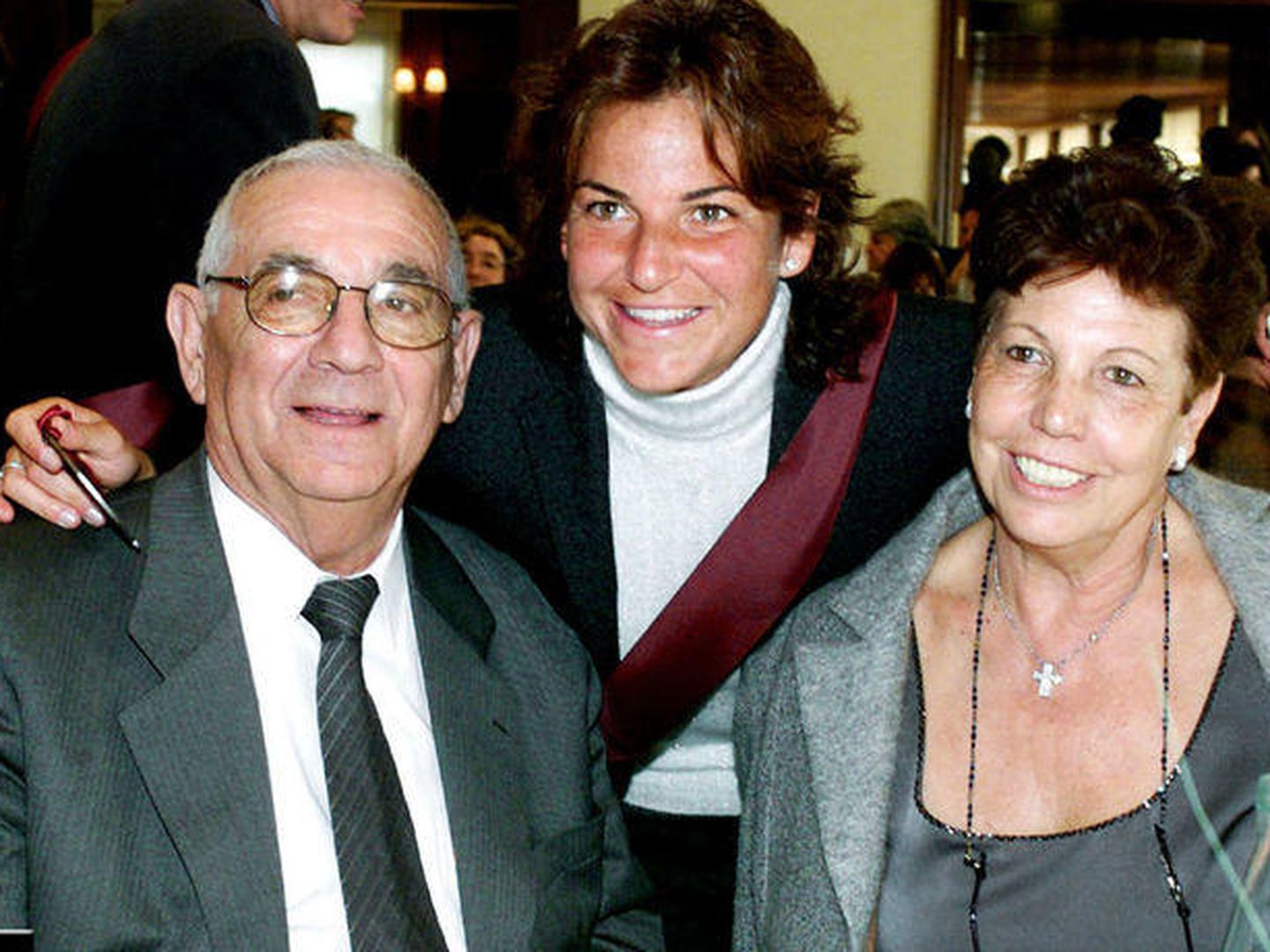 Arantxa Sánchez Vicario con sus padres.