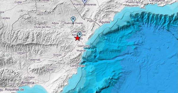 Foto: Mapa con intensidades del terremoto que ha tenido lugar esta mañana en Almería. (IGN)