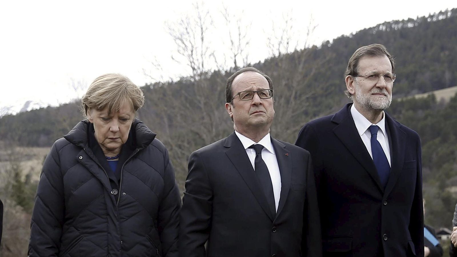 Foto: Angela Merkel, François Hollande y Mariano Rajoy juntos en la localidad de Seyne-les-Alpes (Reuters)