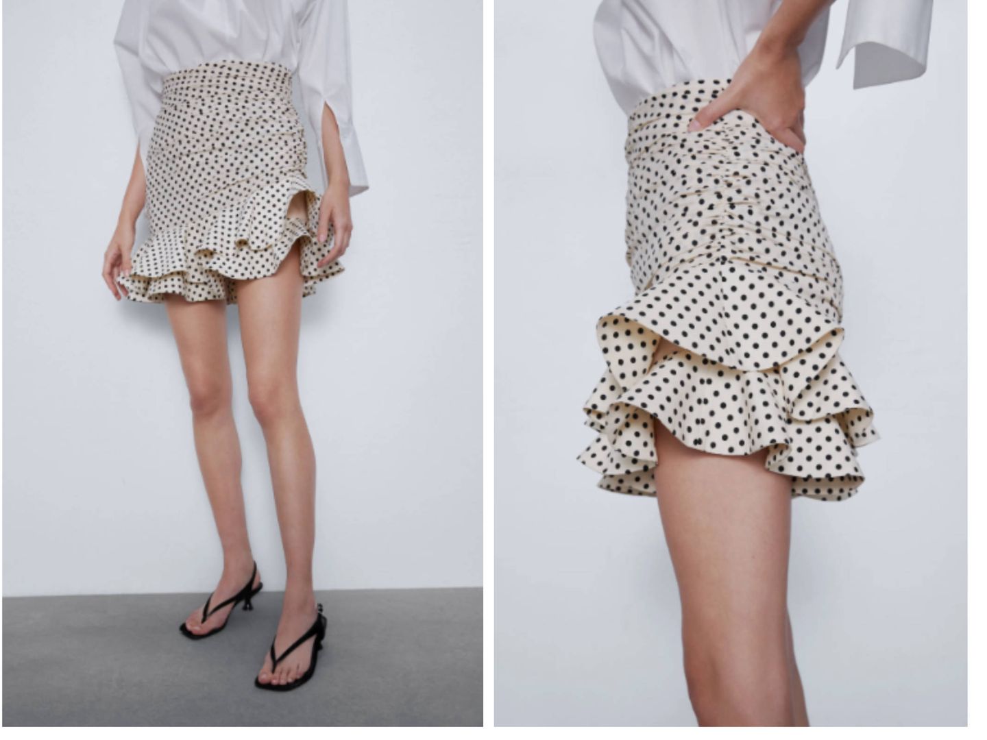 La falda de lunares de Zara. (Cortesía)