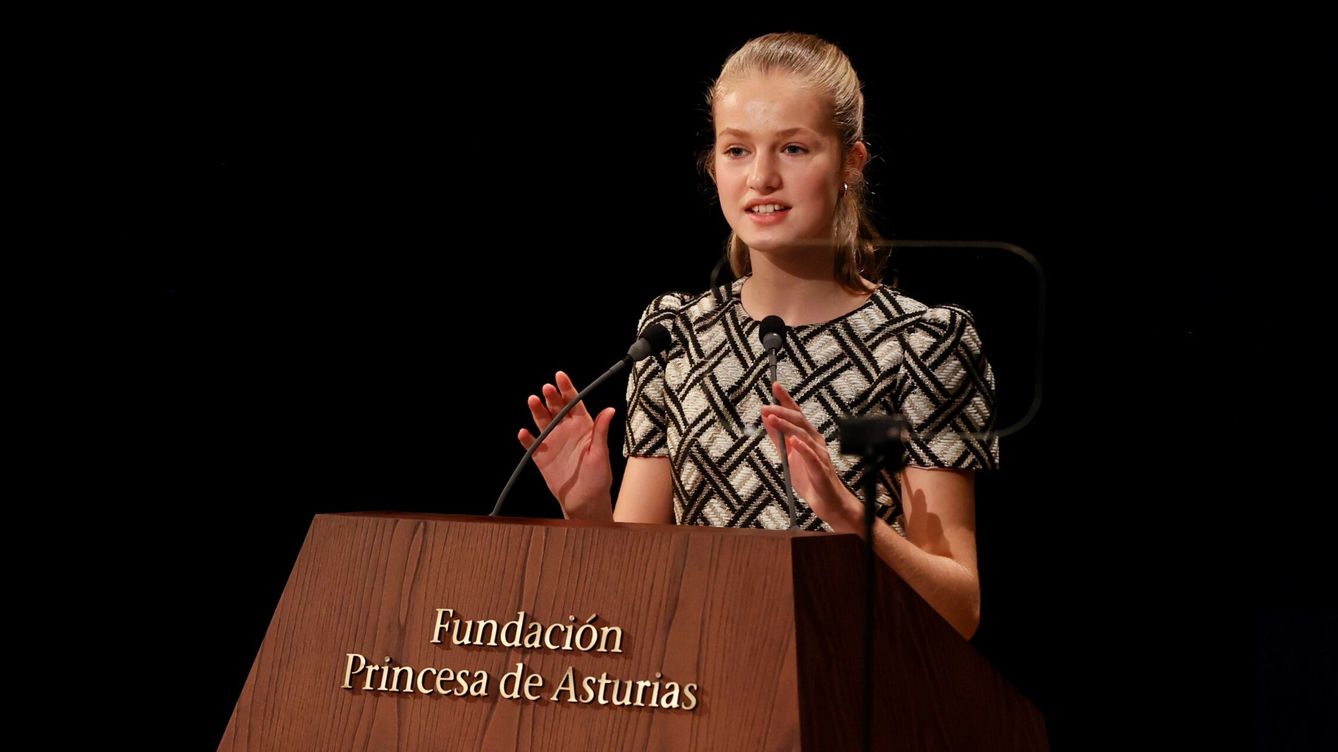 Foto: La princesa Leonor, pronunciando su discurso. (EFE)