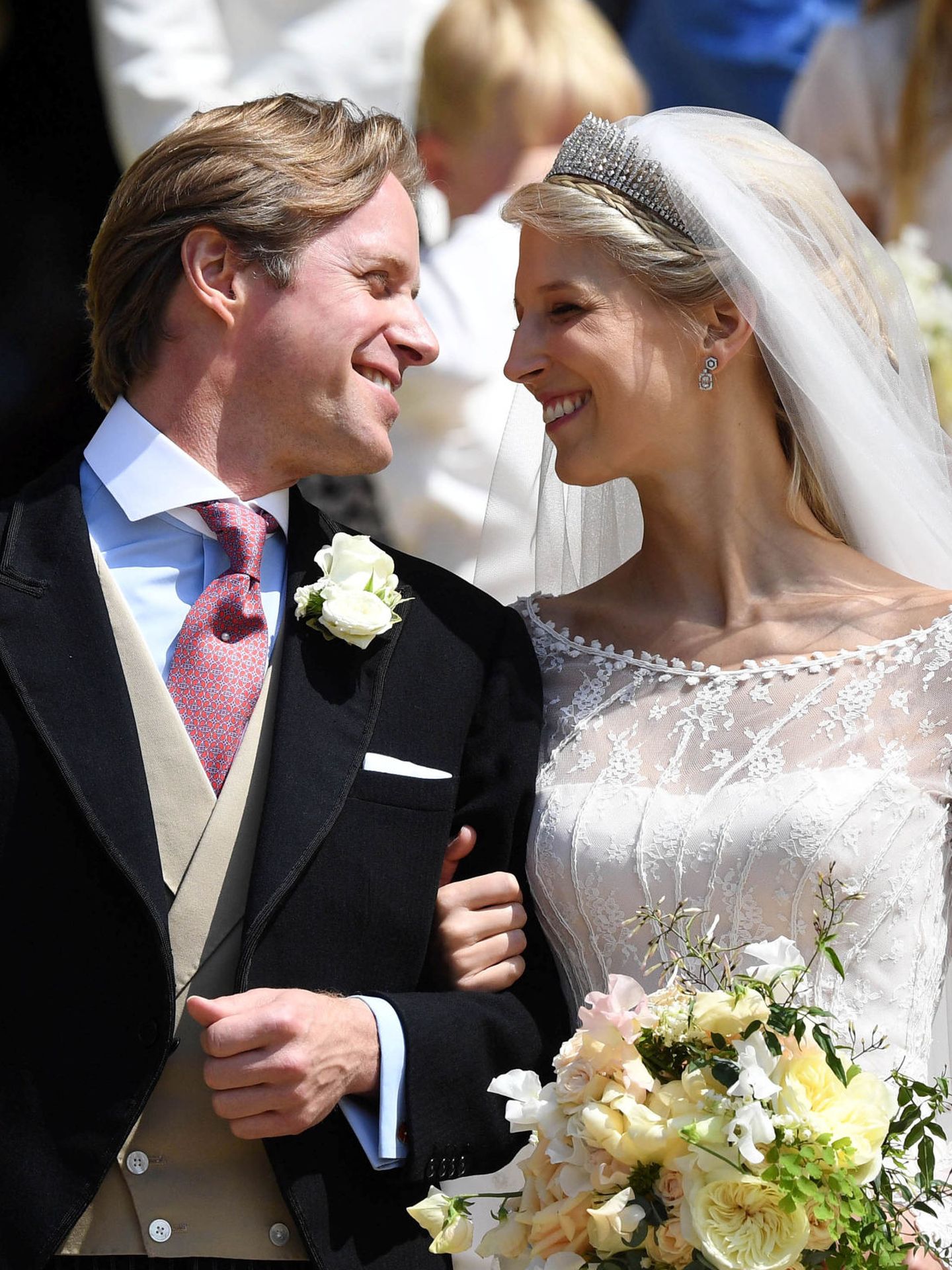 Lady Gabriella Windsor y Thomas Kingston se casaron en la capilla de San Jorge. (Reuters)