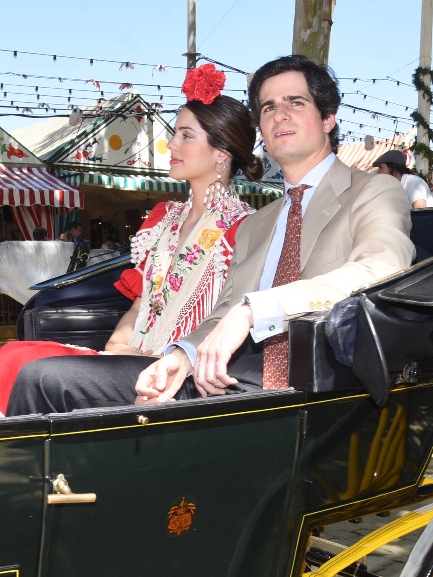 Sofía Palazuelo y Fernando Fitz-James, en la Feria de Abril. (Gtres)