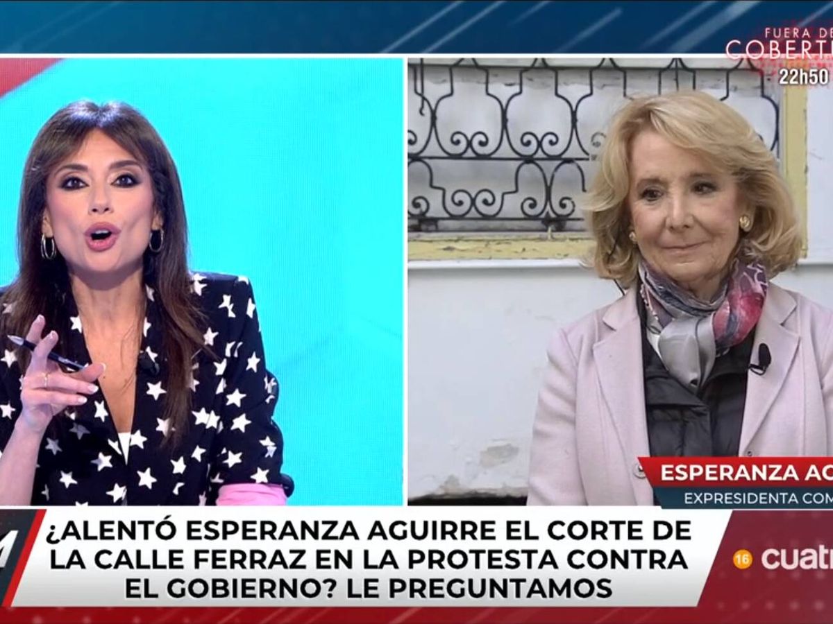 Foto: Marta Flich y Esperanza Aguirre, en 'Todo es mentira'. (Mediaset)