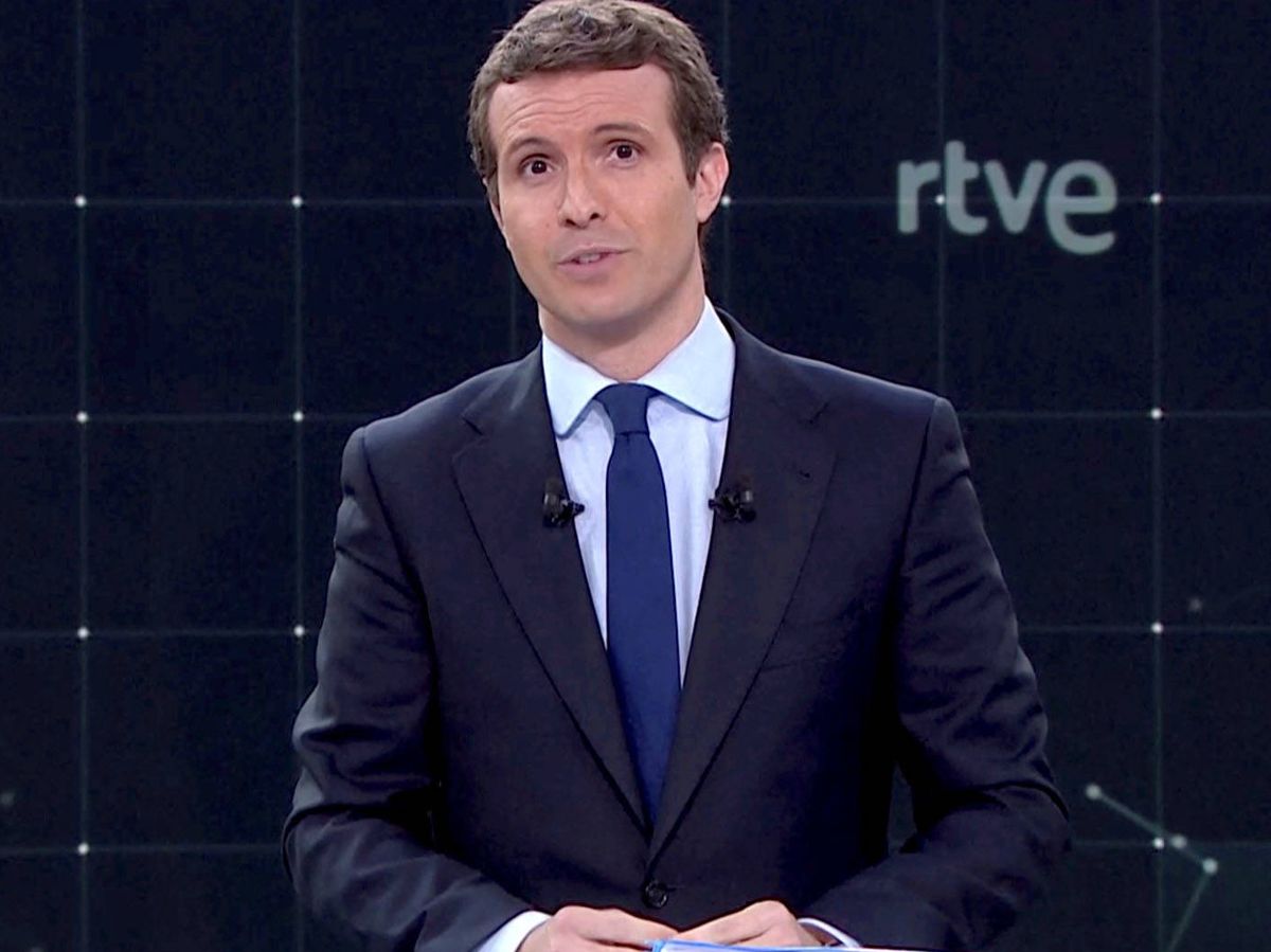 Foto: Pablo Casado, en un debate electoral en TVE. (RTVE)