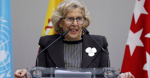 Foto: La alcaldesa de Madrid, Manuela Carmena, durante los actos conmemorativos del Día de Naciones Unidas. (EFE)