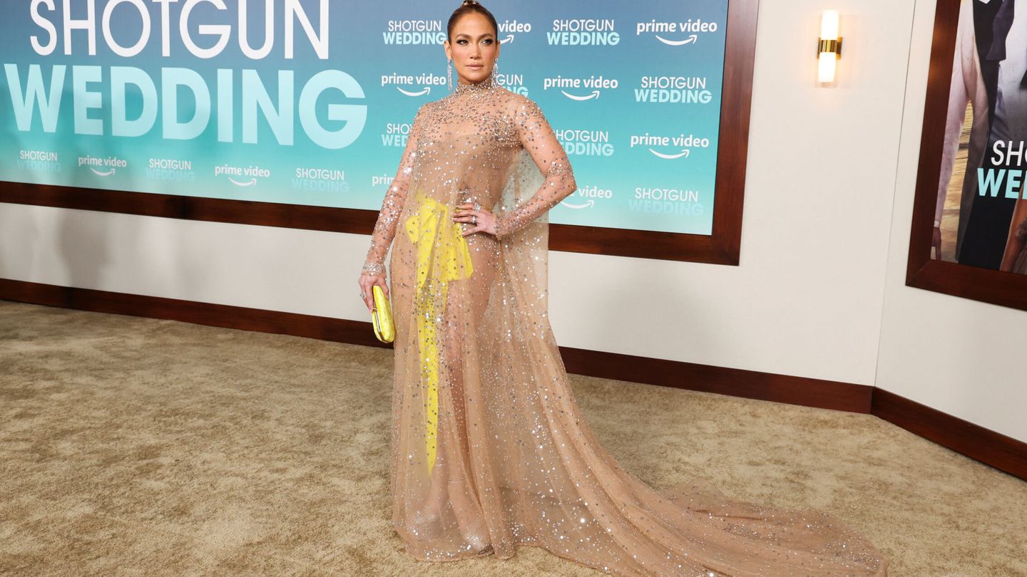 Jennifer Lopez, en la première de 'Shotgun Wedding' en Los Ángeles. (Reuters/Mario Anzuoni)
