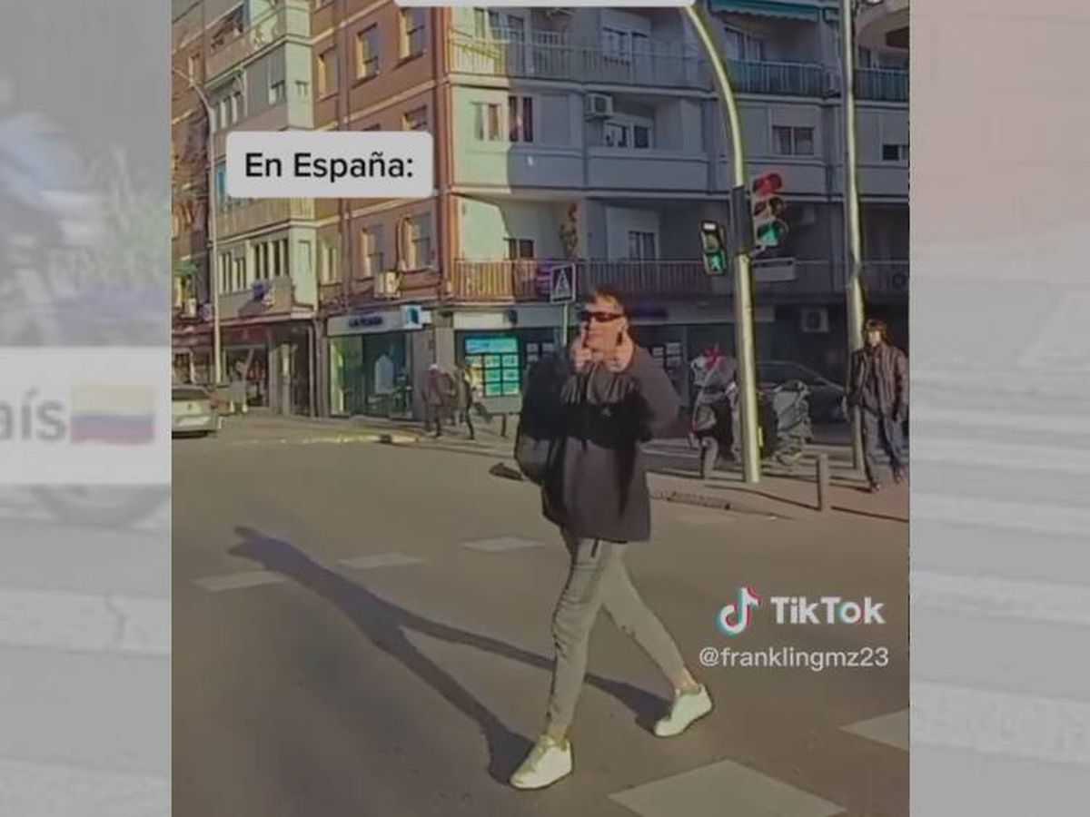 Foto: Este Tiktoker muestra que no es lo mismo cruzar la calle en España que en Colombia (TikTok/@franklingmz23)