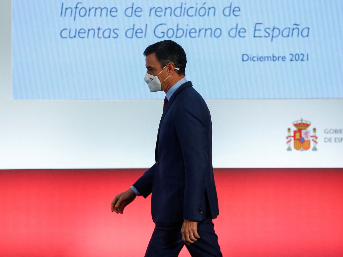 Foto: Sánchez en su balance de 2021. (Reuters/Javier Barbancho)