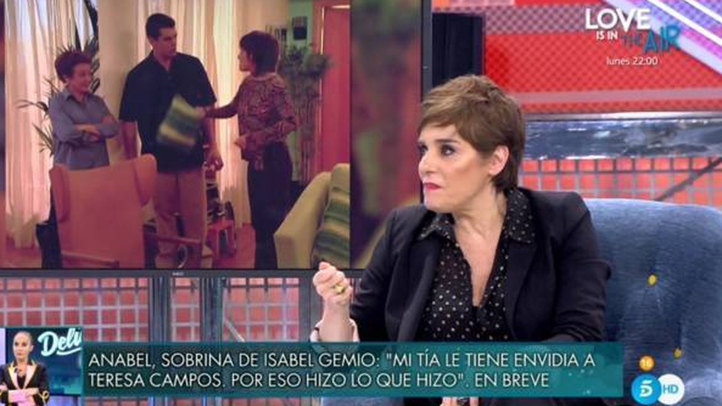 Anabel Alonso hablando de Cantó. (Telecinco).